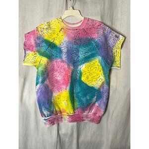 VNT Beverly Hills Boulevard Tie-Dye Sweatshirt Large Multicolor Boho Comfortable